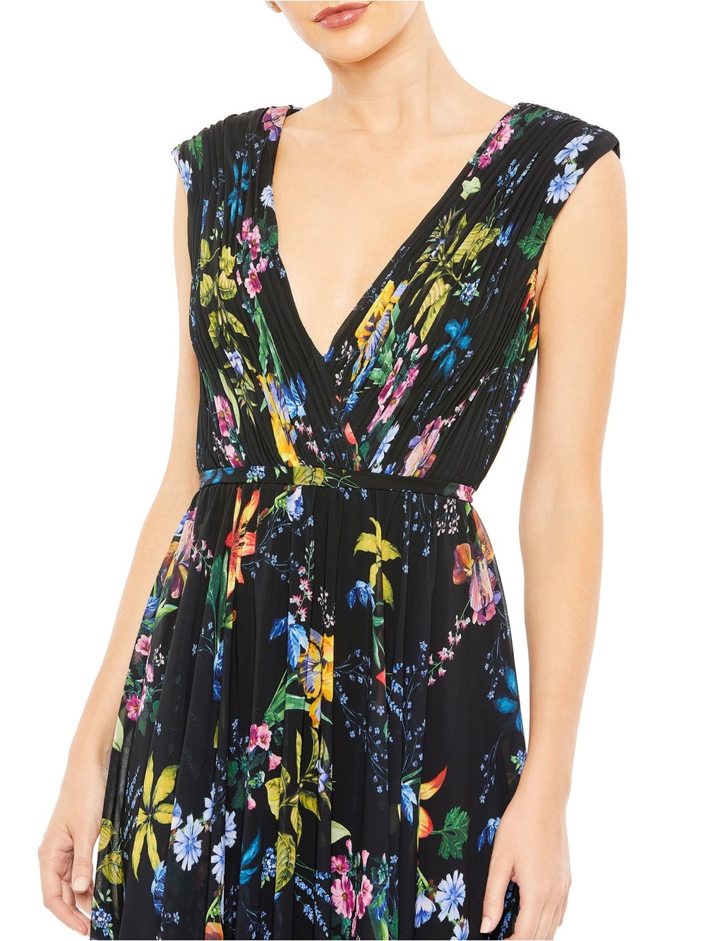 Anthropologie Mac Duggal Floral Black Maxi Dress - Picture 4 of 10
